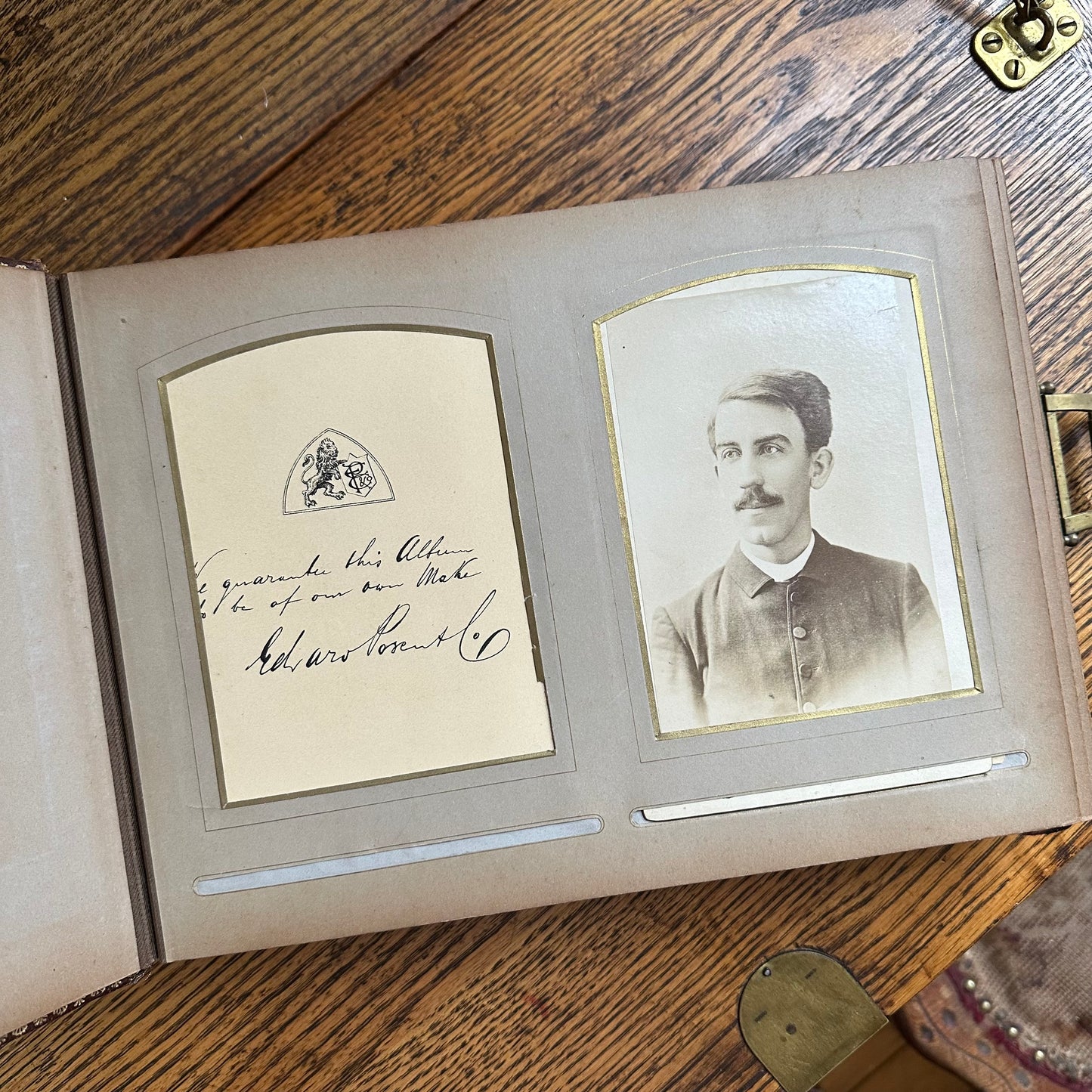 Victorian-Era Leather Photo Album with 59 Portrait Photos