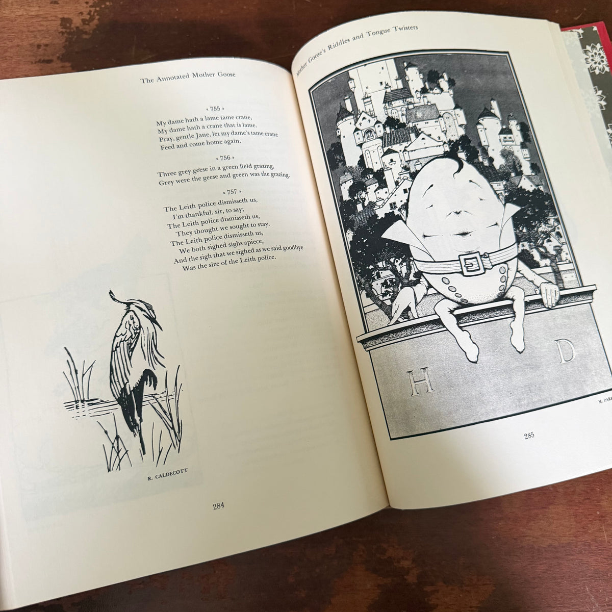 The Annotated Mother Goose - 1962 Vintage Illustrated Nursery Rhymes - Illustrated by Caldecott, Crane, Rackham, Greenaway, and Maxfield Parrish