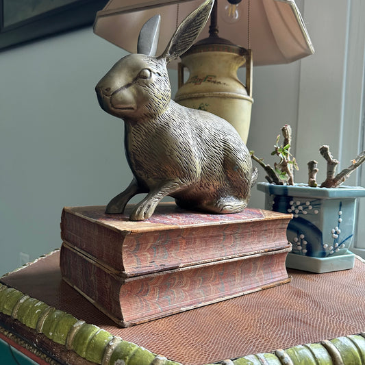 19th Century Books with Leather Covers & Marbled Page Ends