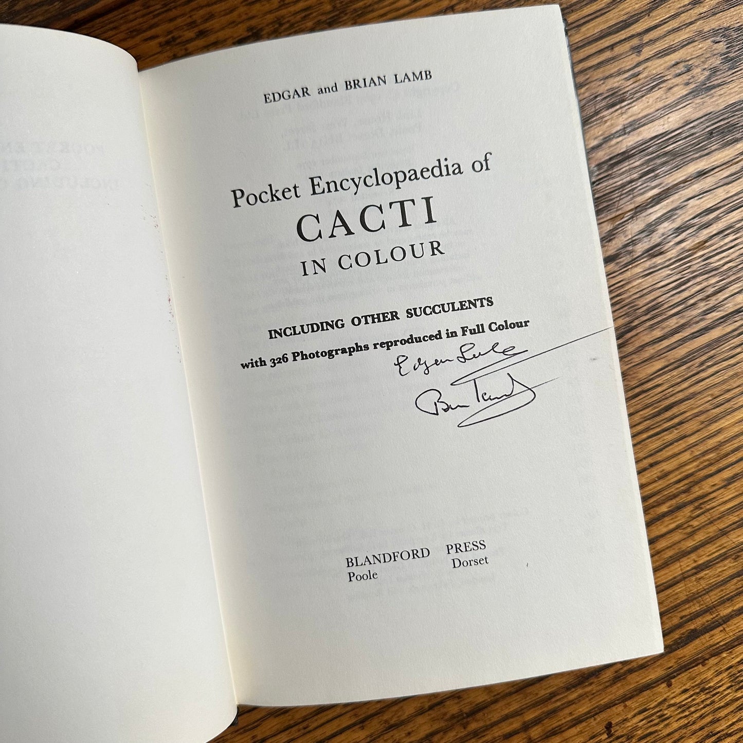 SIGNED 1978 Pocket Encyclopedia of Cacti in Color!