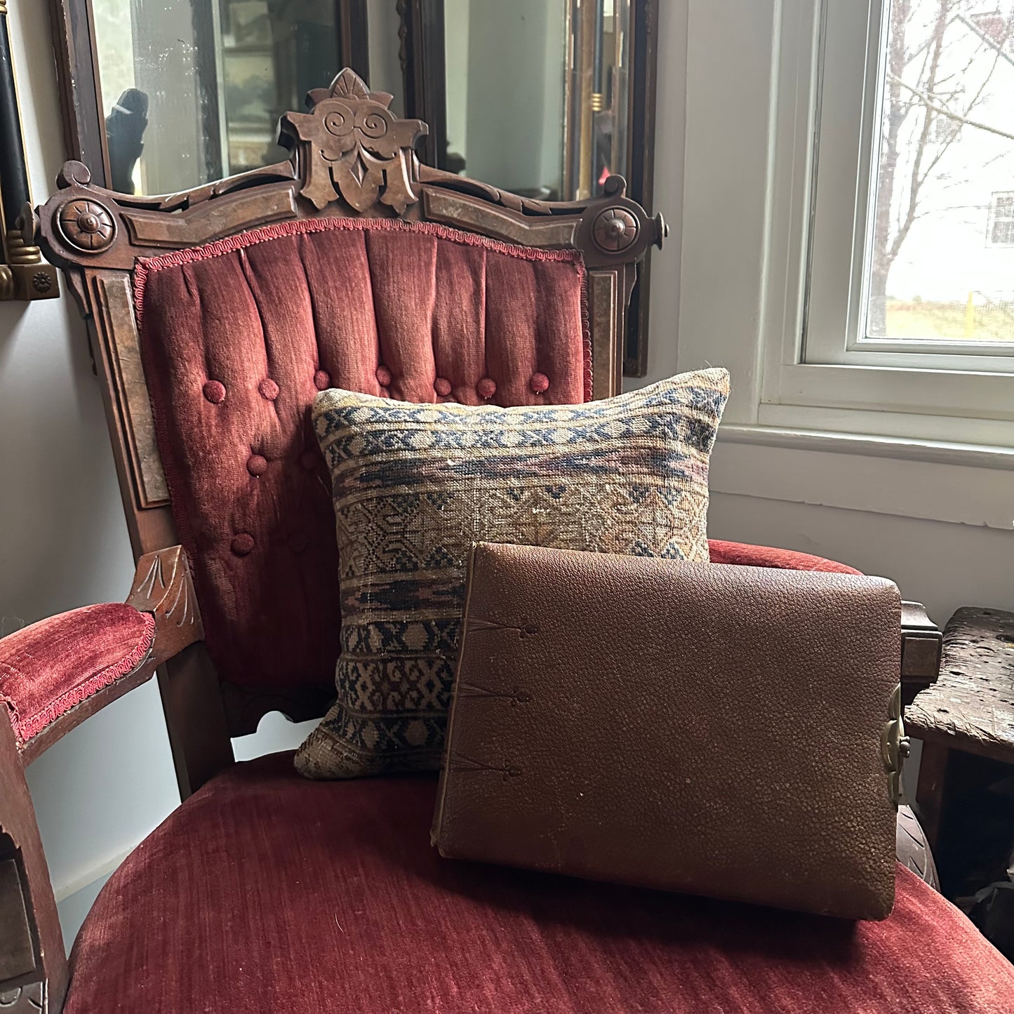 Victorian-Era Leather Photo Album with 59 Portrait Photos