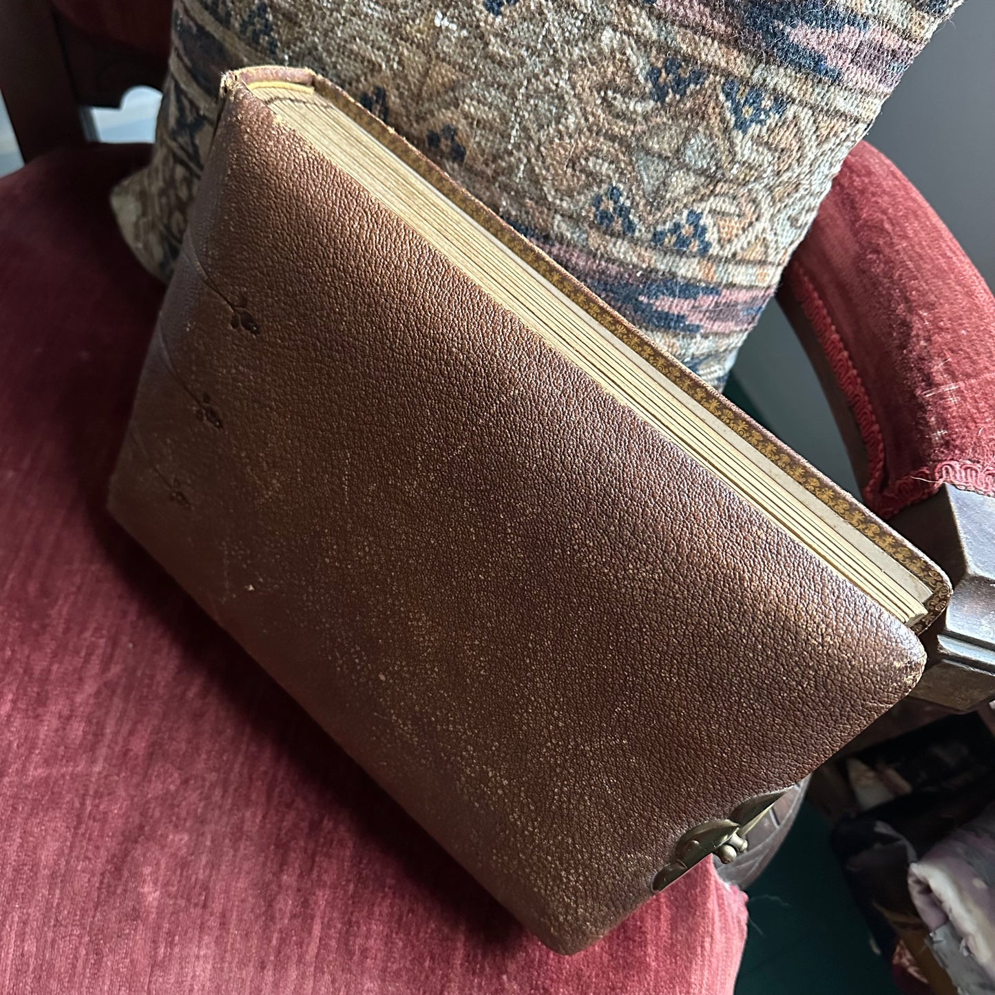 Victorian-Era Leather Photo Album with 59 Portrait Photos