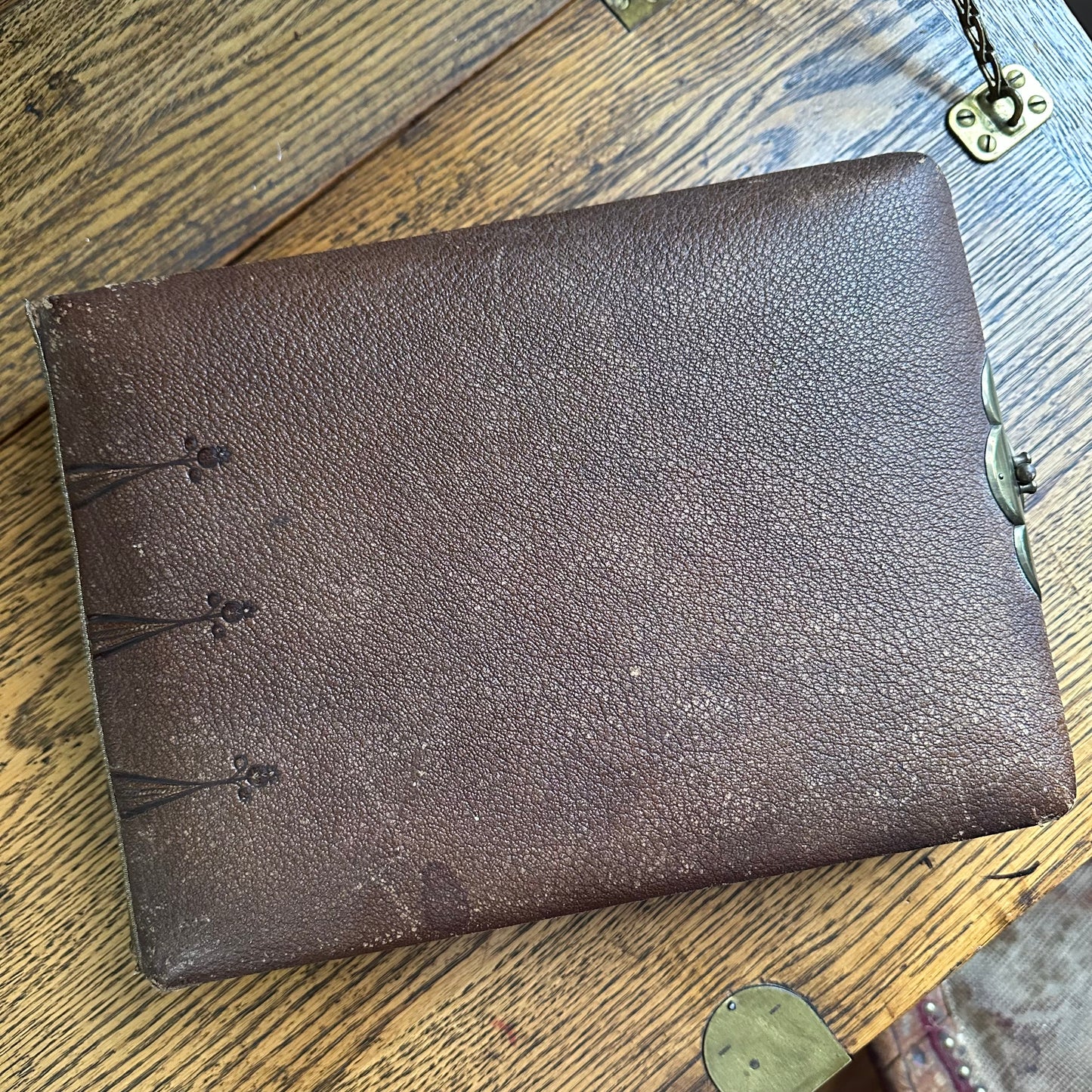 Victorian-Era Leather Photo Album with 59 Portrait Photos