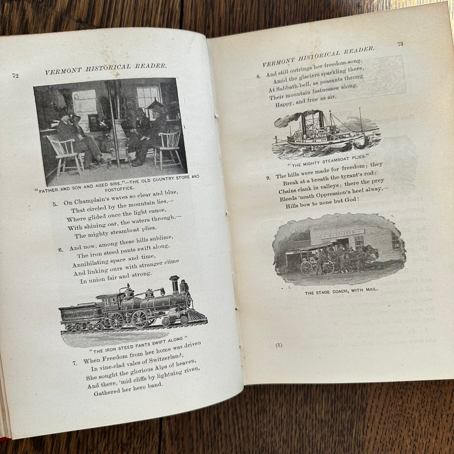 1895 Vermont Historical Reader for Primary Schools by Edward Conant — Illustrated VT Geography & Civil Government Antique Schoolbook