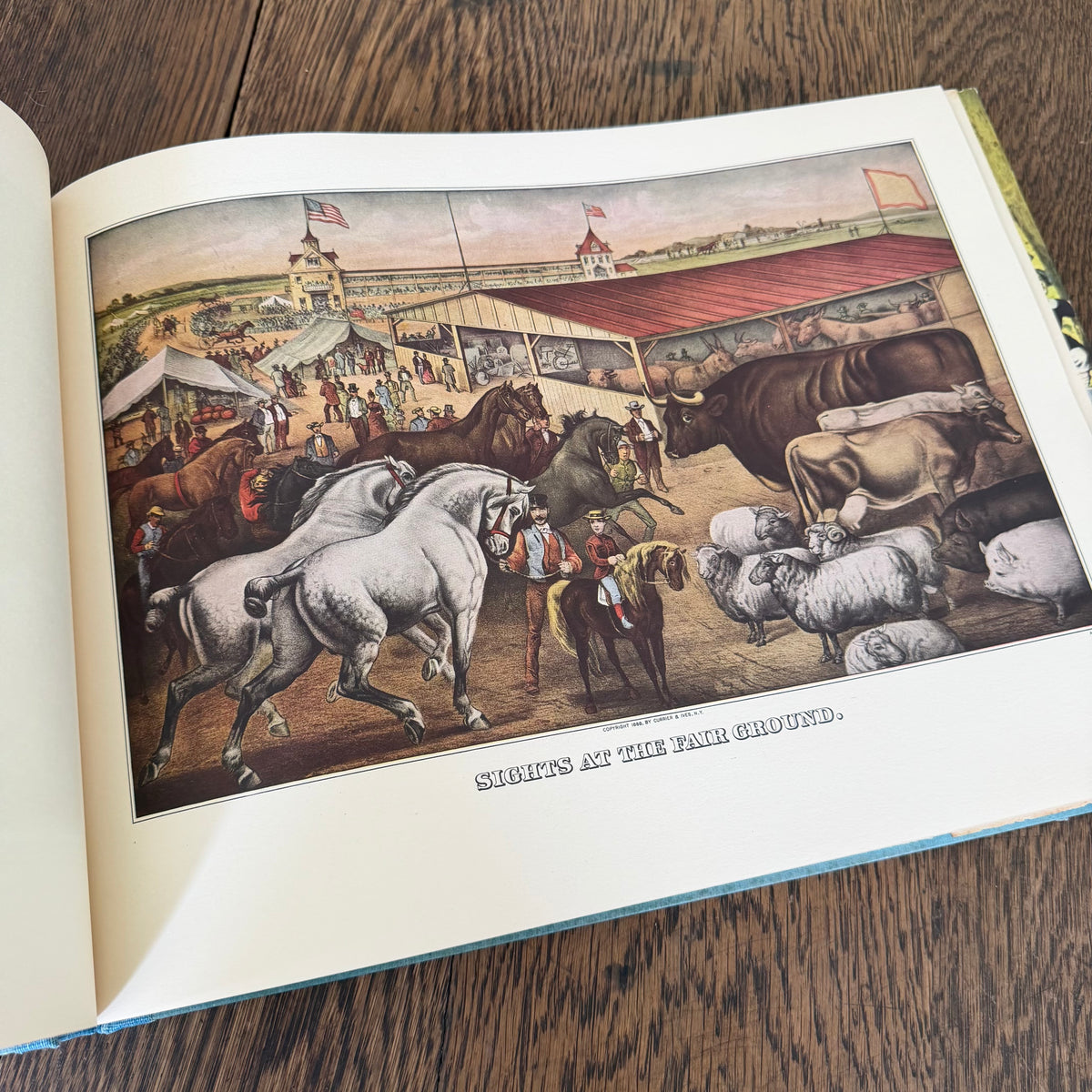 A Currier & Ives Treasury 1955 Colin Simkin | 80 Full Color Prints Americana Art Book Oversized 12x16 Vintage Coffee Table Book Independence Day Decor