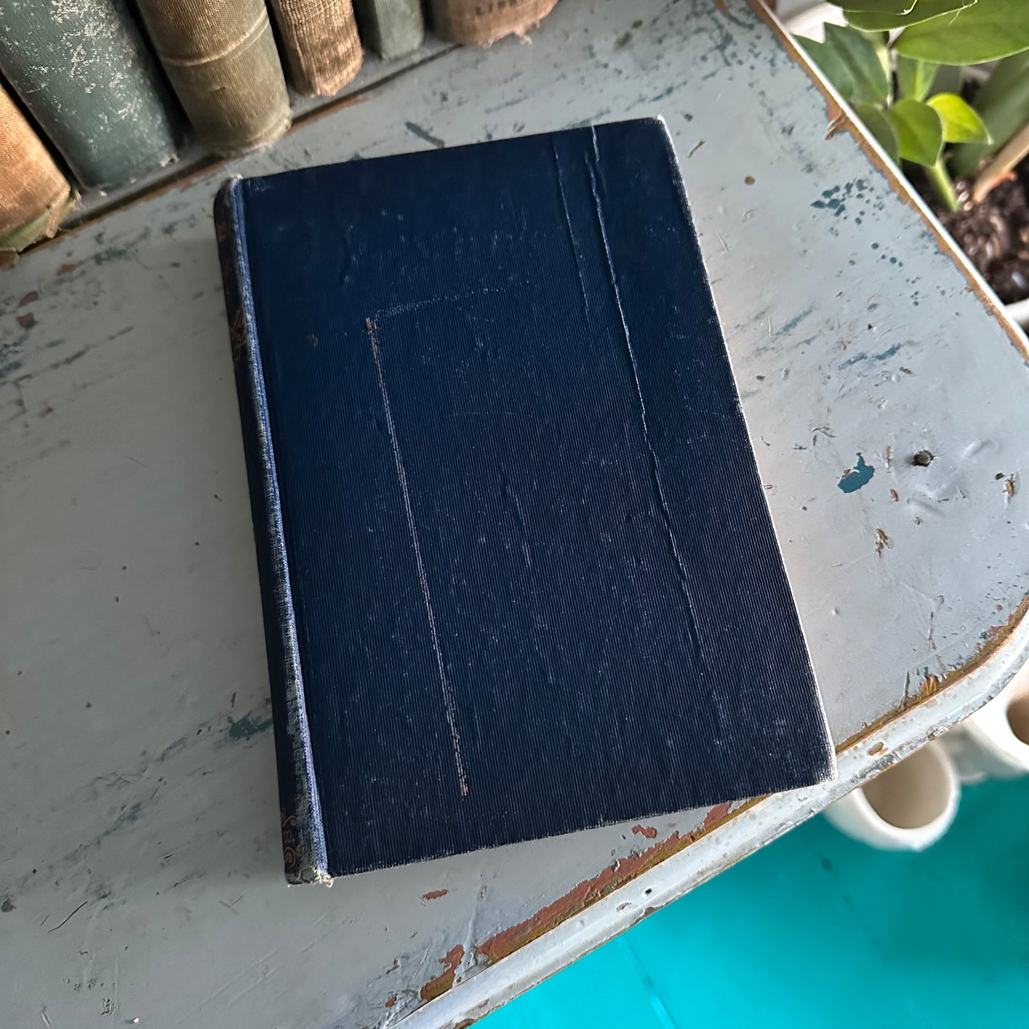 Set of 4 Antique Poetry Books in Blue