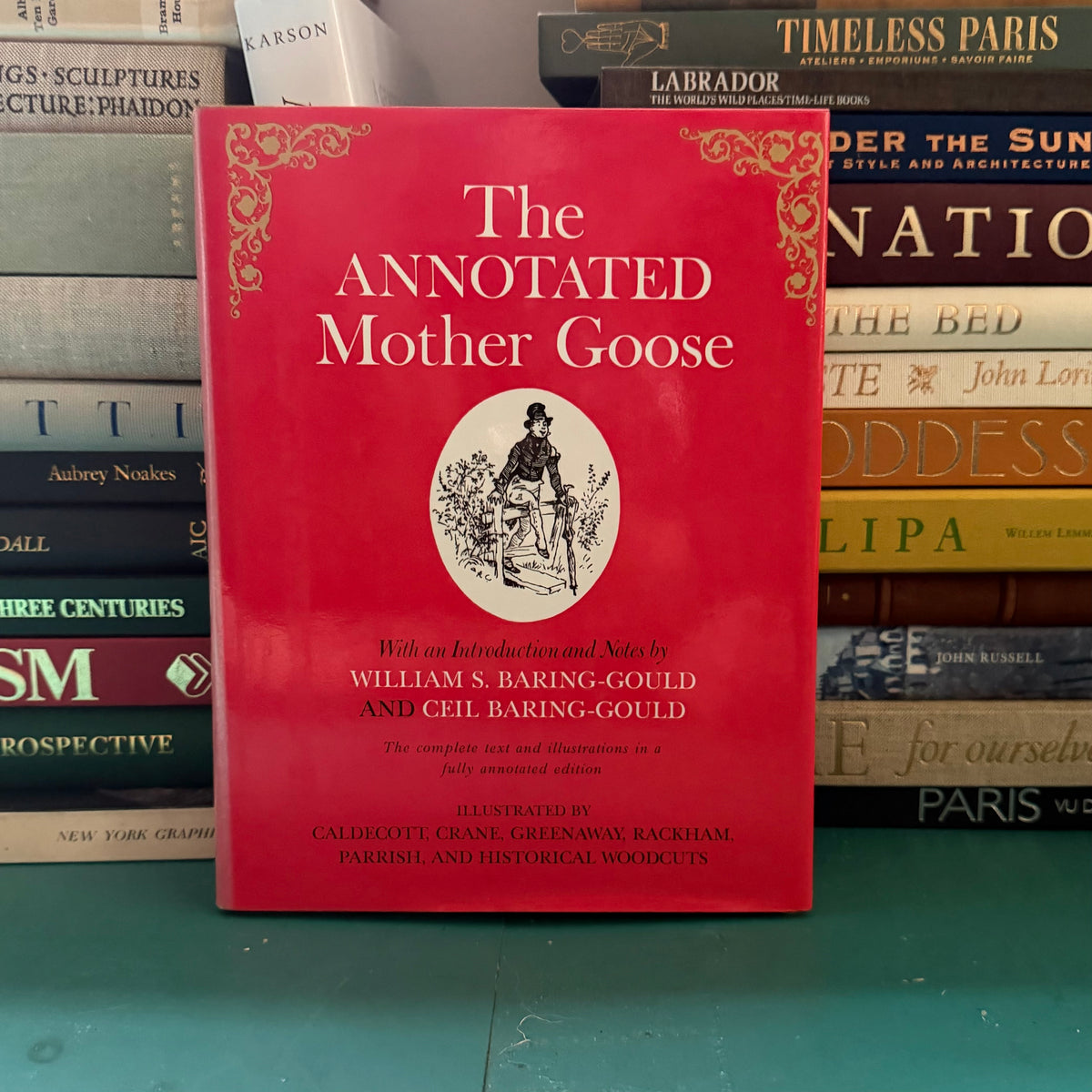 The Annotated Mother Goose  - 1962 Vintage Illustrated Nursery Rhymes  - Illustrated by Caldecott, Crane, Rackham, Greenaway, and Maxfield Parrish