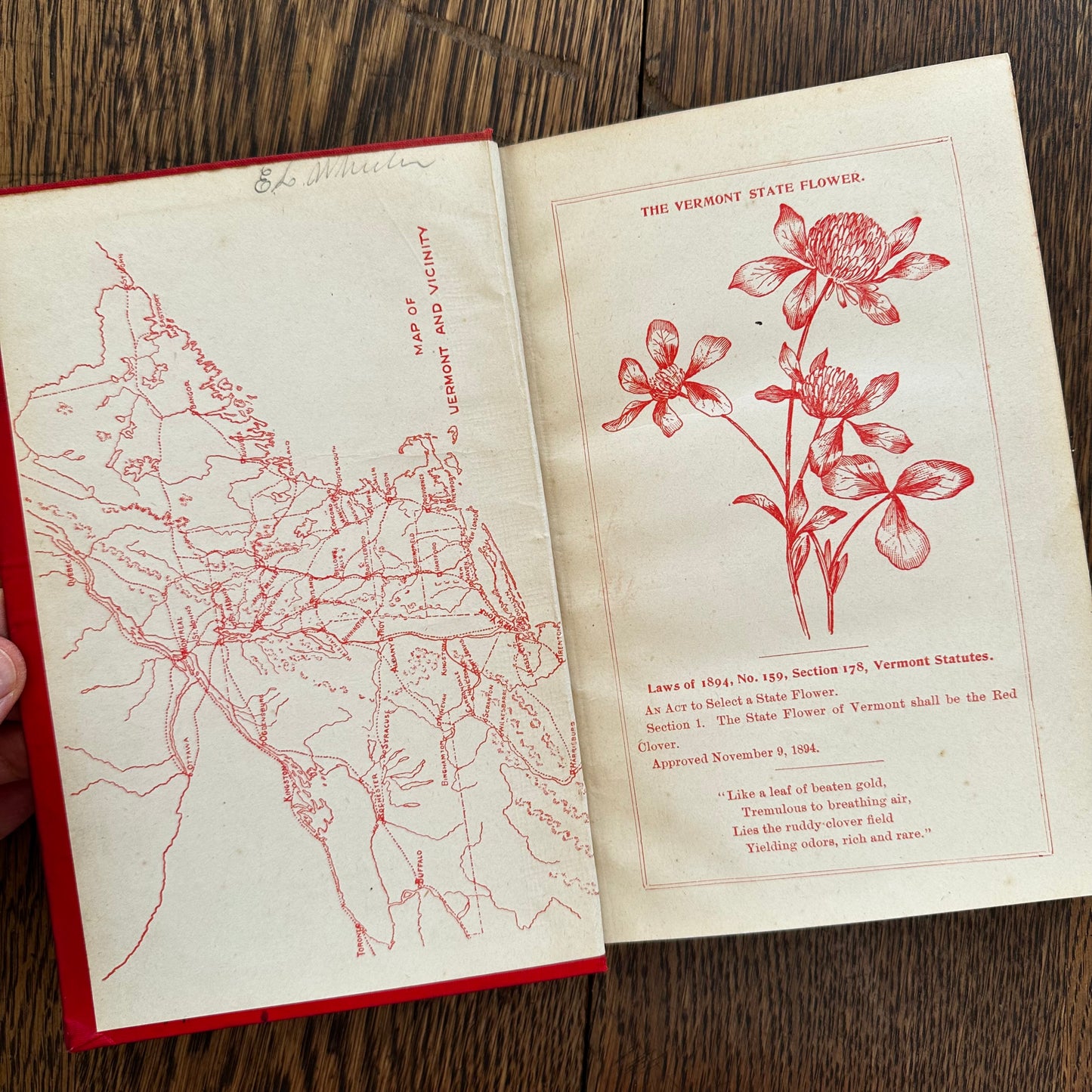 1895 Vermont Historical Reader for Primary Schools by Edward Conant — Illustrated VT Geography & Civil Government Antique Schoolbook