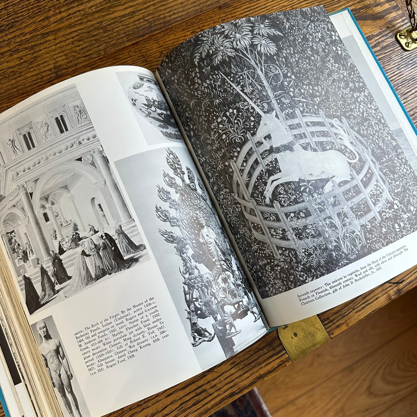 A Set of 4 Vintage Coffee Table Books in Shades of Green and Blue!