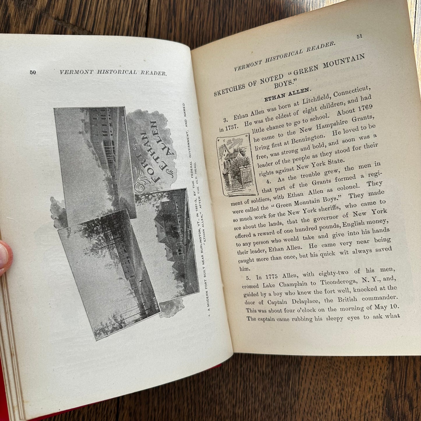 1895 Vermont Historical Reader for Primary Schools by Edward Conant — Illustrated VT Geography & Civil Government Antique Schoolbook