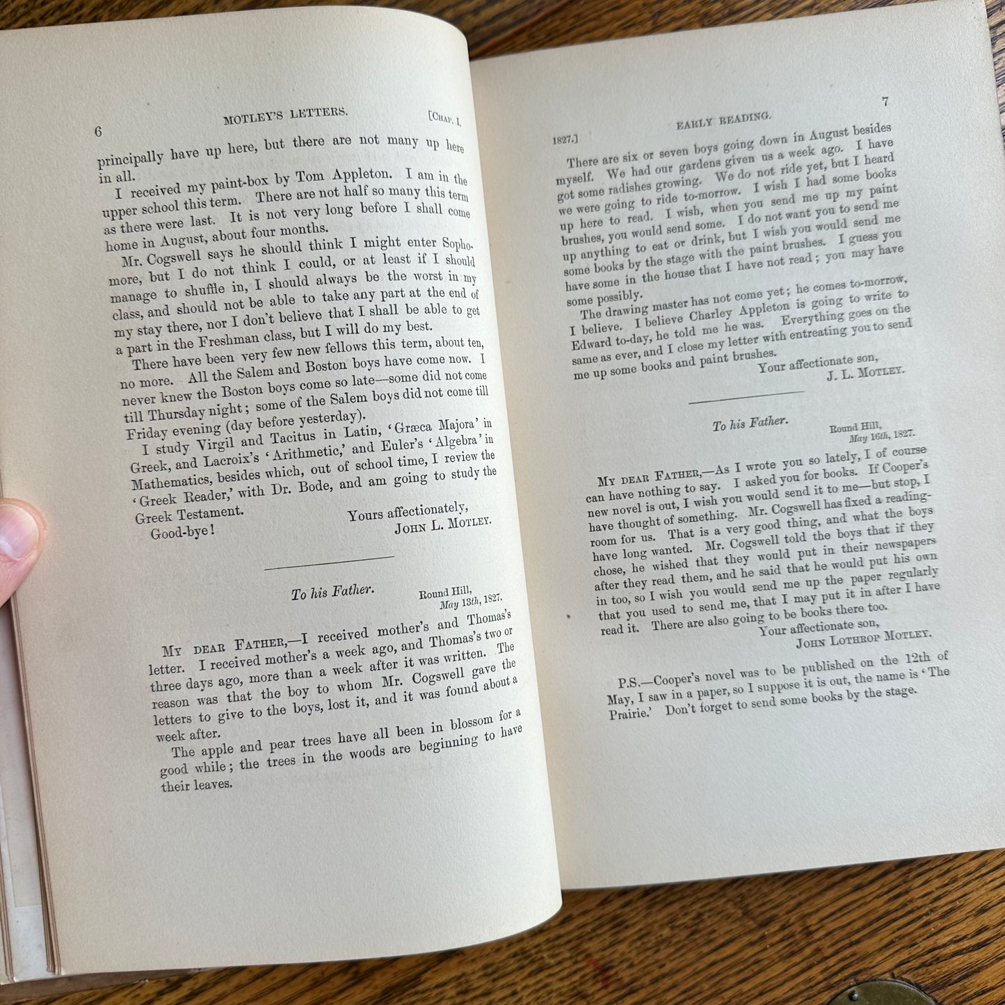 19th Century Books with Leather Covers & Marbled Page Ends