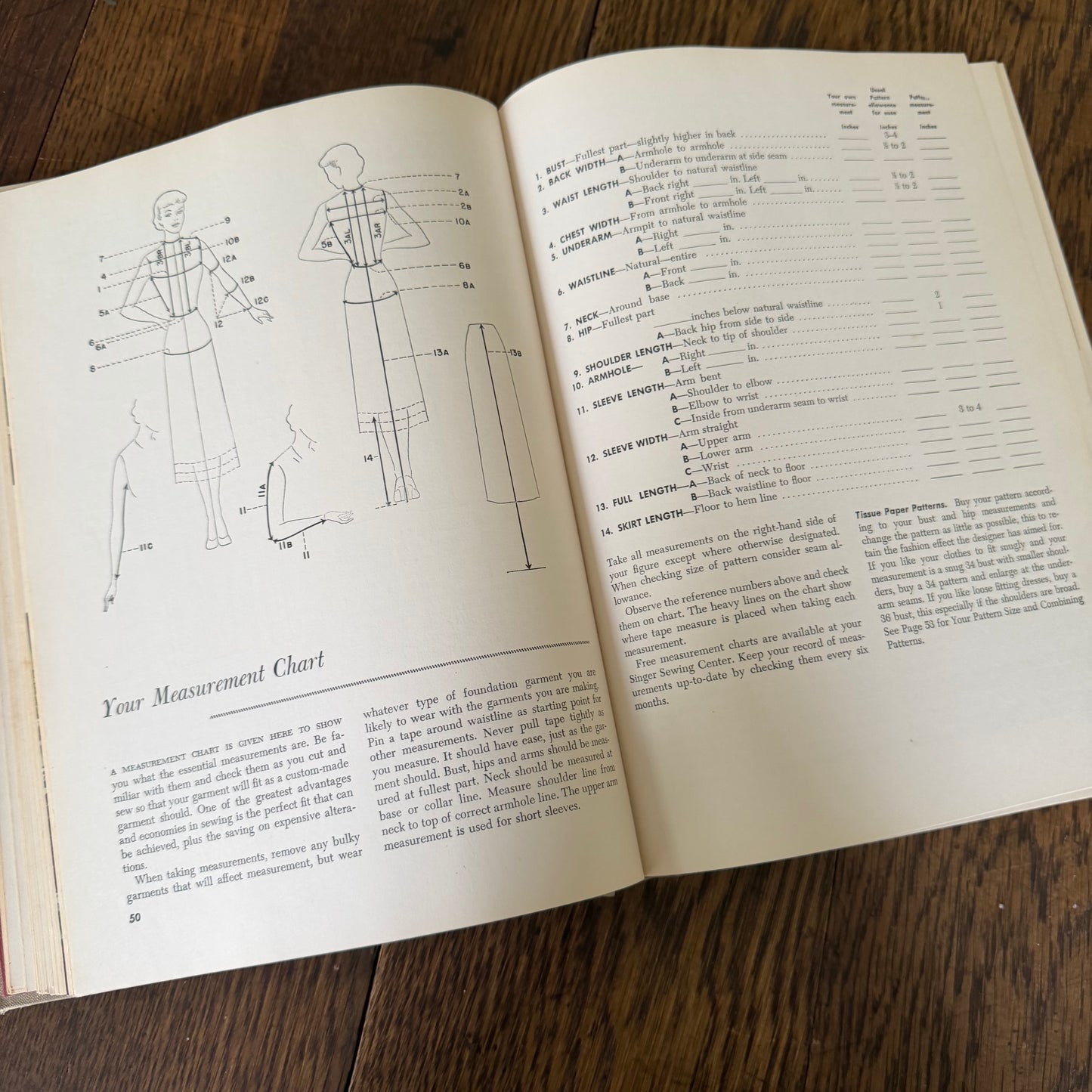 Singer Sewing Book by Mary Brooks Picken - 1951 Vintage Sewing Guide from Singer Sewing Machine Company - Illustrated Hardcover