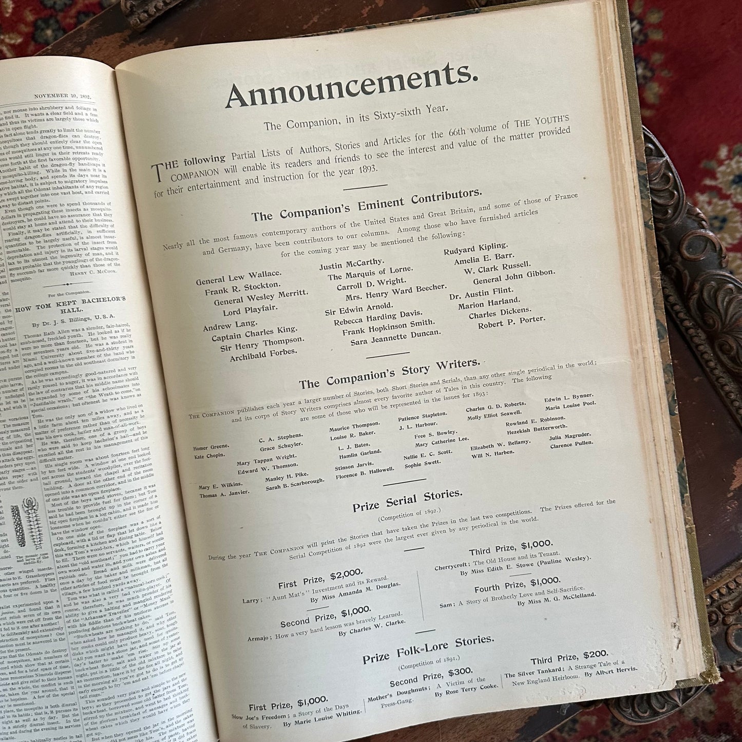 Complete Bound Year of The Youth’s Companion Newspapers - 1892