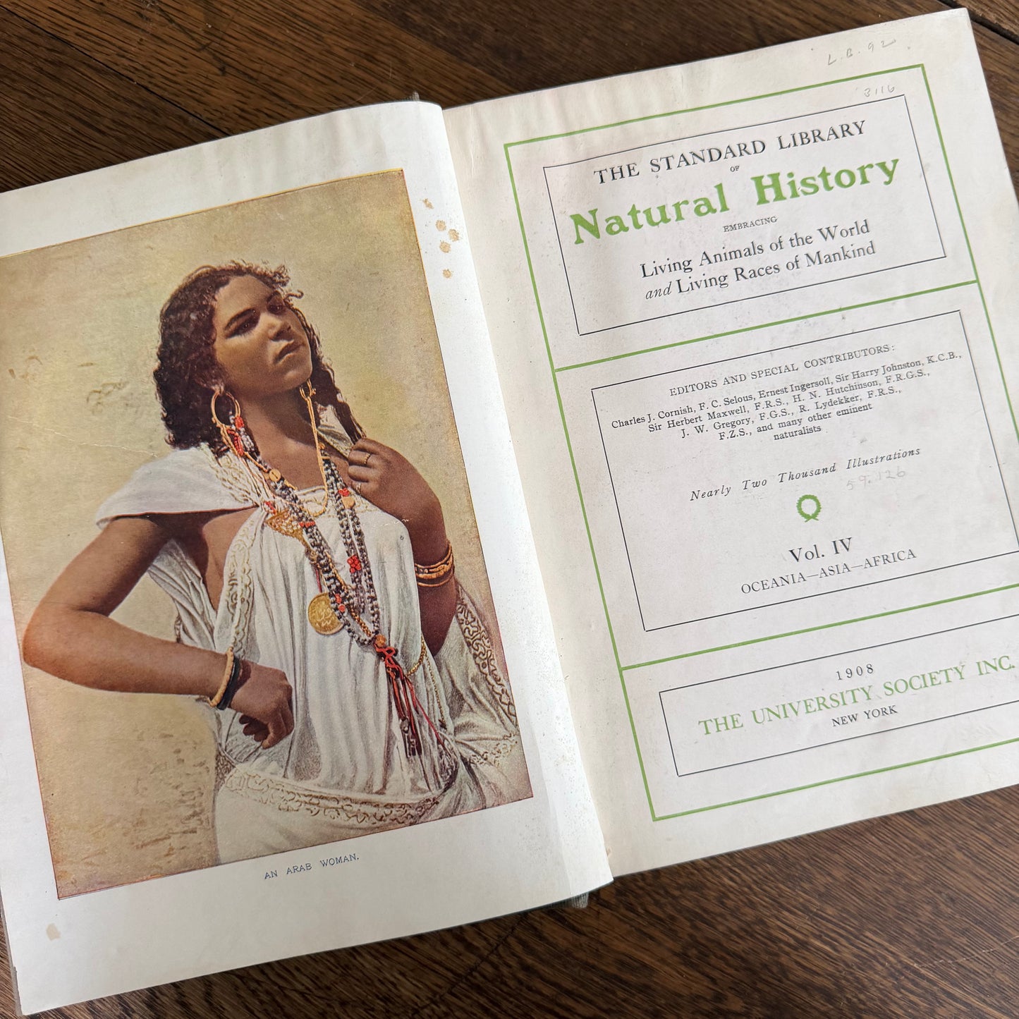 1908 Standard Library of Natural History Set | Antique Zoology Ethnography Books | Living Animals of the World | University Society NY