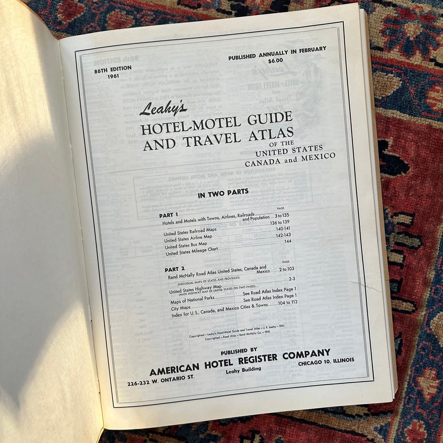 Leahy’s 1961 Hotel & Motel Guide and Travel Atlas