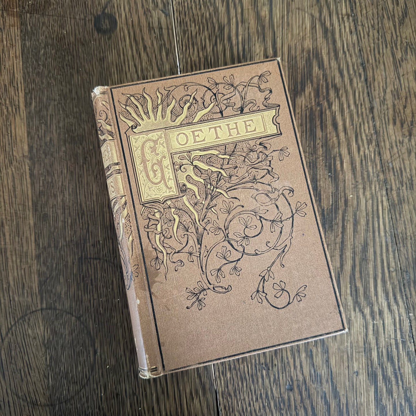 19th Century Antique Book Collection of 8 Decorative Victorian Books - 1800s - Poetry, Literature, History with Ornate Bindings in Shades of Brown