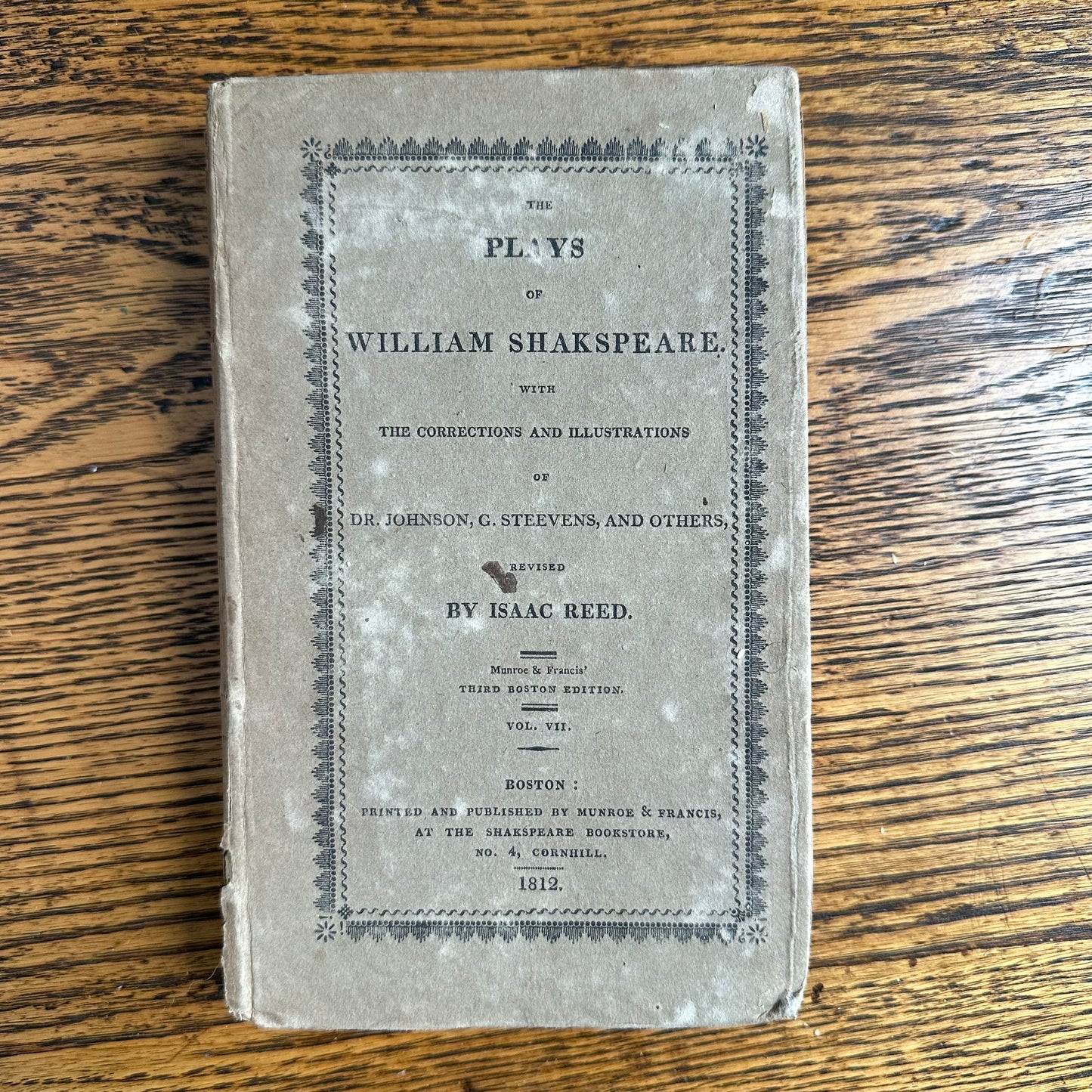 1810-1812 Complete Set of 9 Vols: The Plays of William Shakspeare