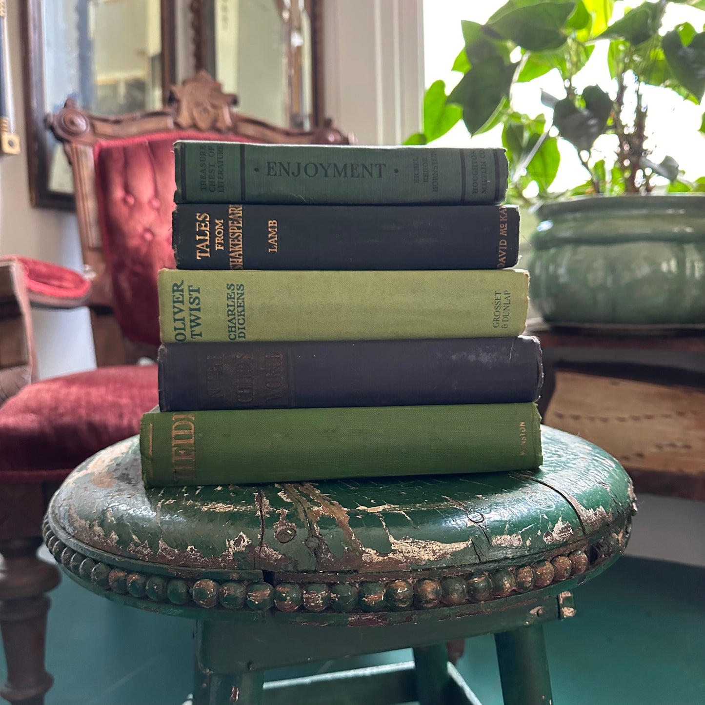 Antique Children's Classic Book Stack - 5 Titles