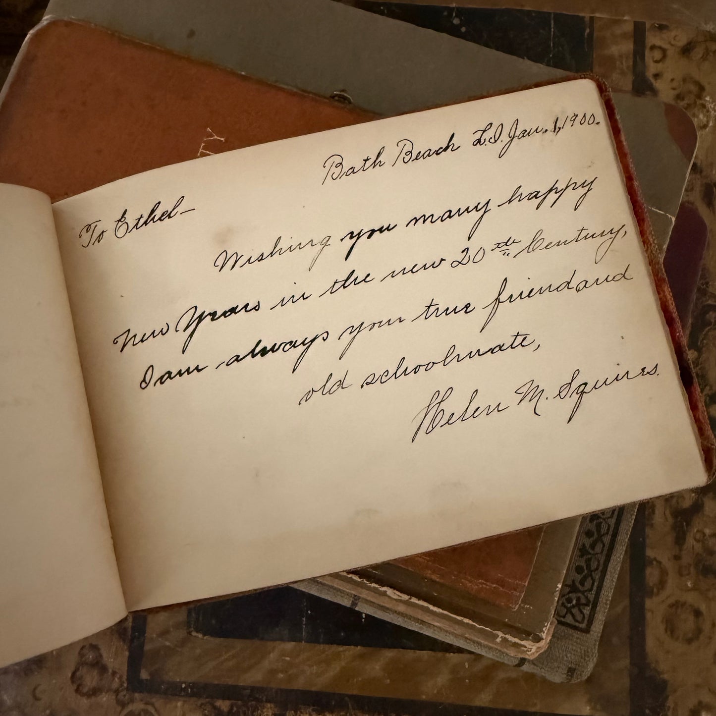 Victorian Autograph Albums 1889–1914 + 1930s Scrapbook + 1928 Ledger + NH Court Record Book Antique Paper Ephemera Collection