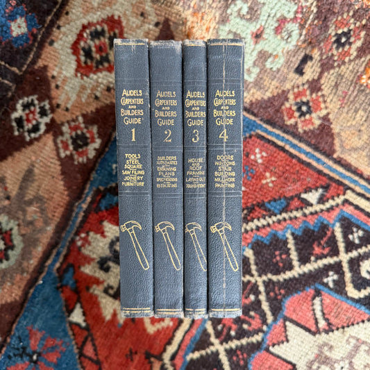 Antique 1923 Audels Carpenters and Builders Guide Set of 4 Theo Audel Trade Manuals Carpentry Construction Reference Books DIY Vintage Tools
