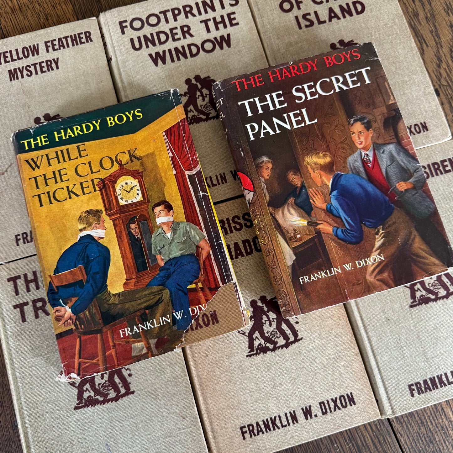 Vintage Hardy Boys Mystery Books by Franklin W. Dixon - Set of 8 - 1927-1953 - Grosset Dunlap - Brown Covers