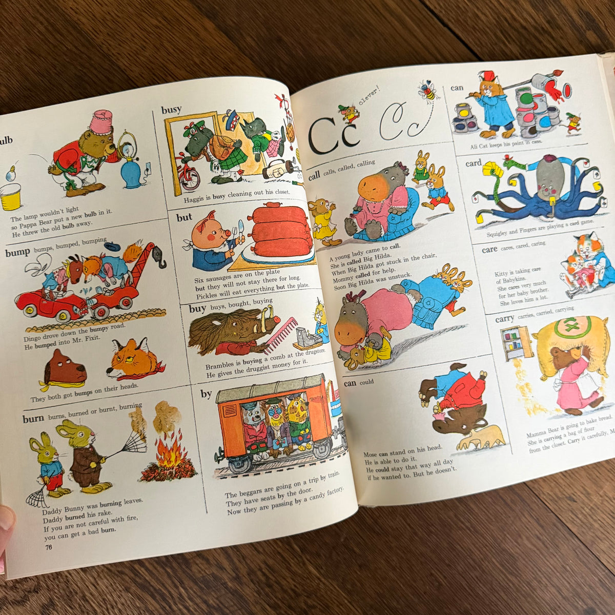 Richard Scarry Books Set of 2, Going Places & Fun with Words, 1971 Look & Learn Library, Golden Press