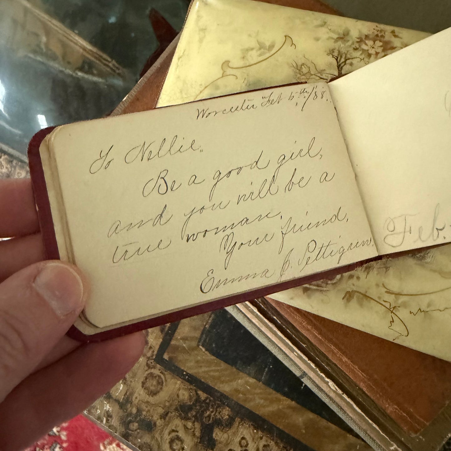 Victorian Autograph Albums 1889–1914 + 1930s Scrapbook + 1928 Ledger + NH Court Record Book Antique Paper Ephemera Collection