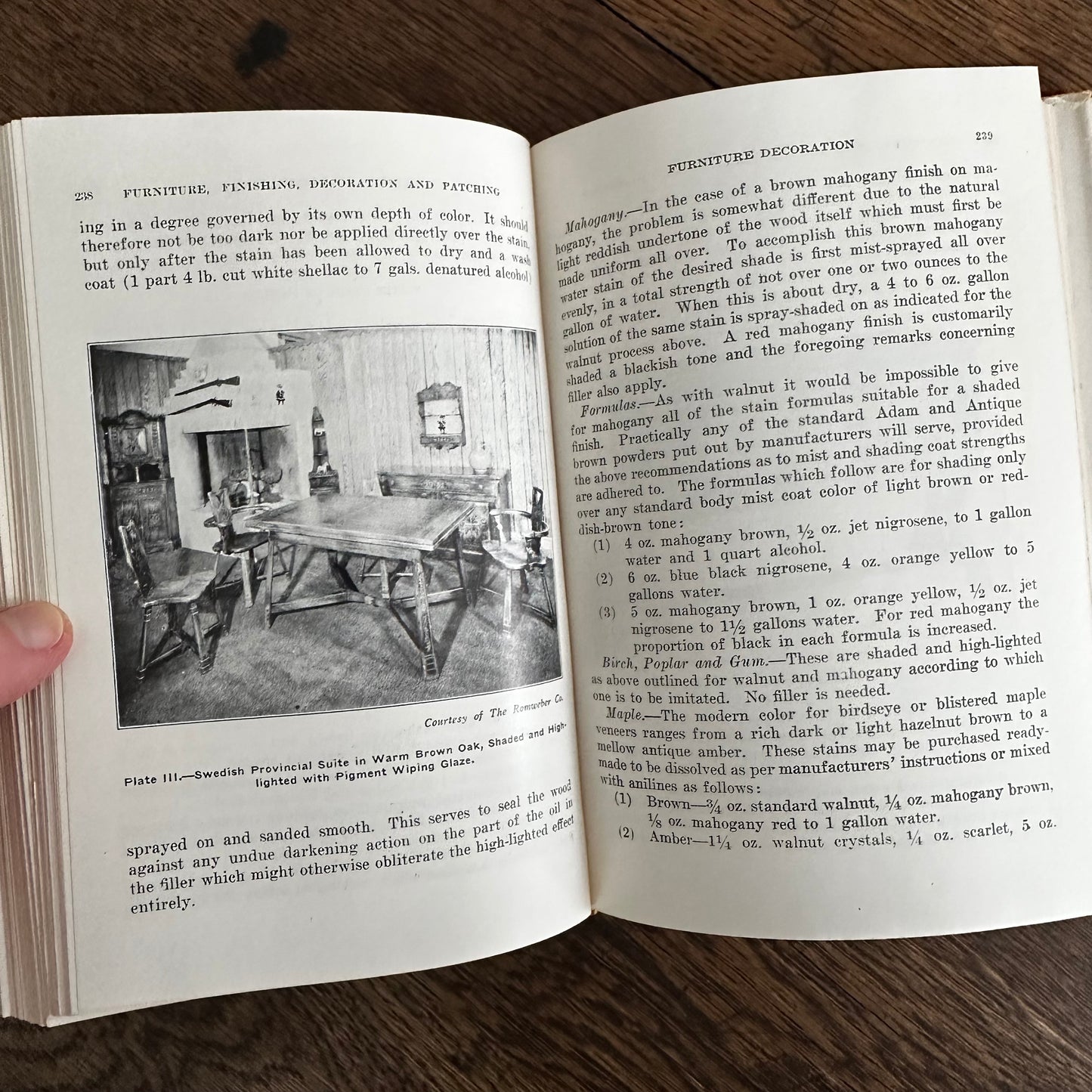 Furniture Finishing, Decoration & Patching, Pattou & Vaughn 1944 Hardcover Book