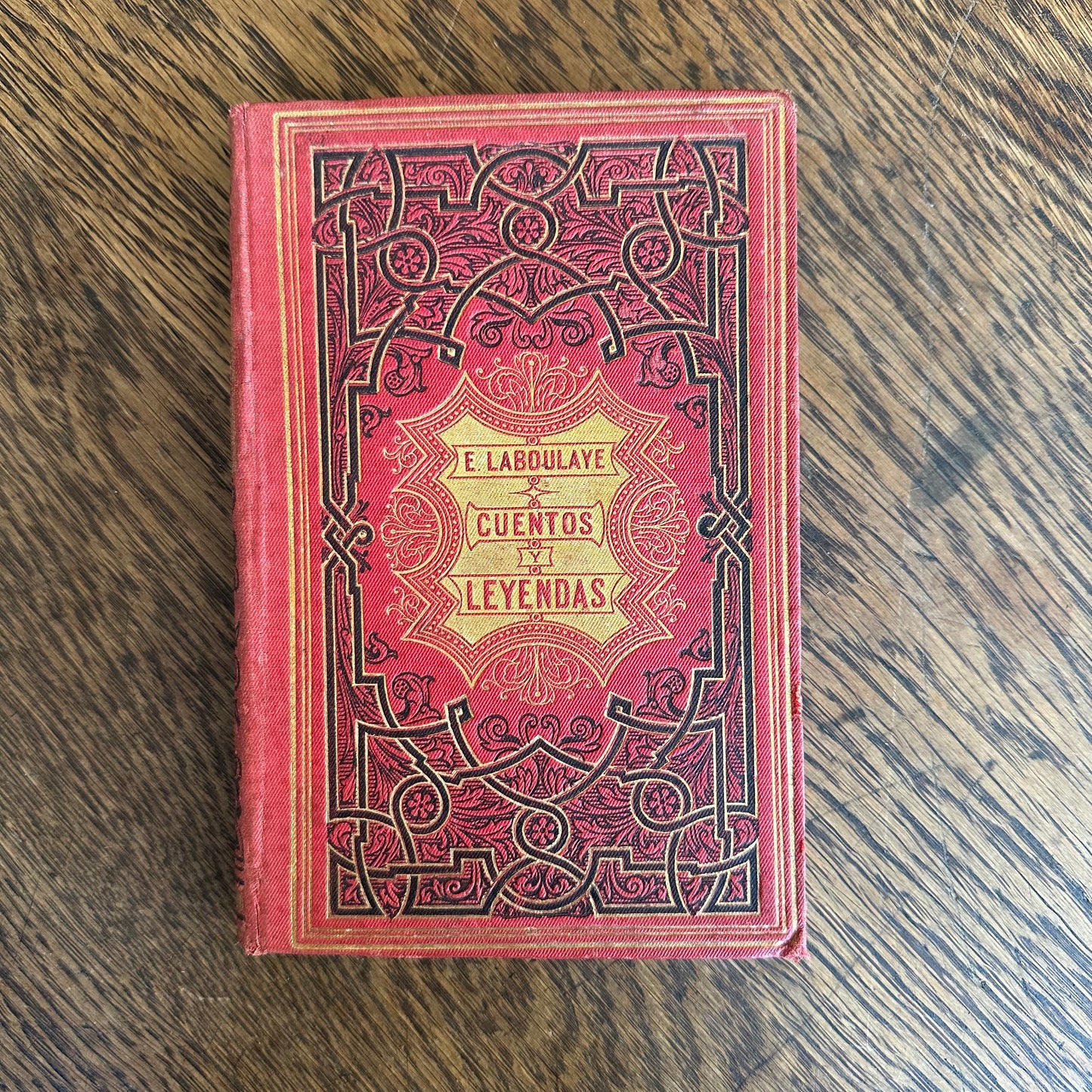 Collection of 8 Antique Foreign Language Books in Red