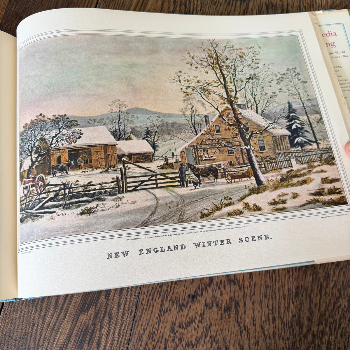 A Currier & Ives Treasury 1955 Colin Simkin | 80 Full Color Prints Americana Art Book Oversized 12x16 Vintage Coffee Table Book Independence Day Decor