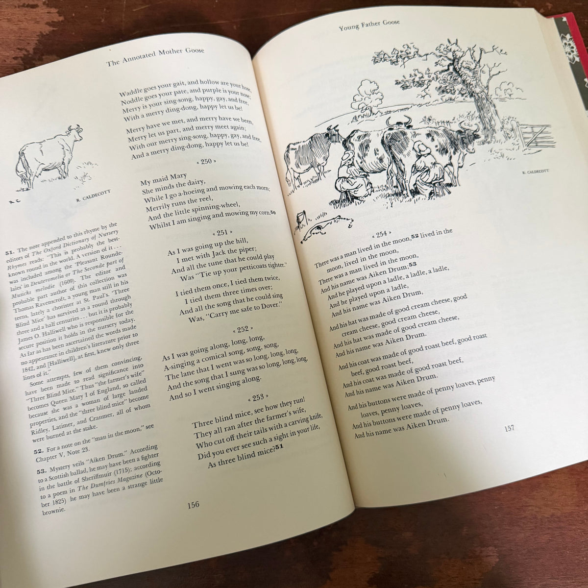 The Annotated Mother Goose  - 1962 Vintage Illustrated Nursery Rhymes  - Illustrated by Caldecott, Crane, Rackham, Greenaway, and Maxfield Parrish