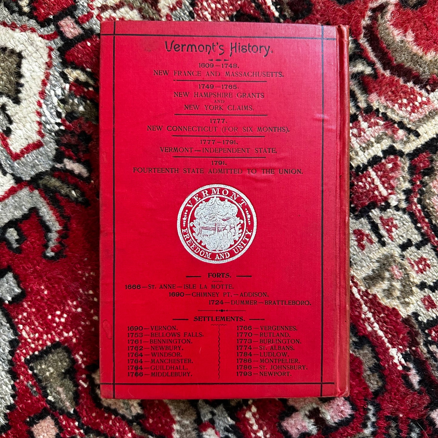 1895 Vermont Historical Reader for Primary Schools by Edward Conant — Illustrated VT Geography & Civil Government Antique Schoolbook