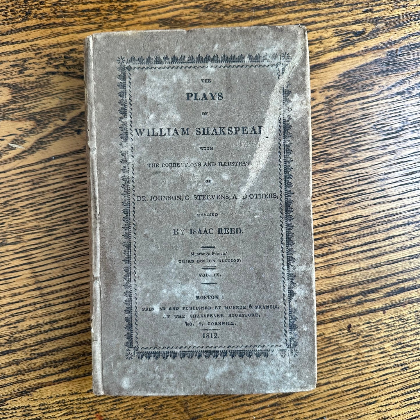 1810-1812 Complete Set of 9 Vols: The Plays of William Shakspeare