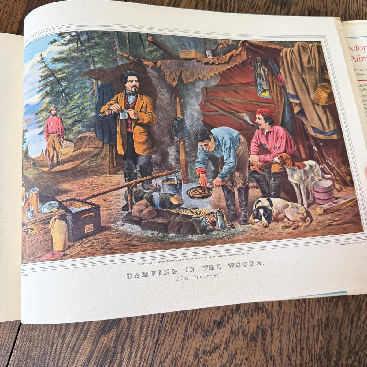 A Currier & Ives Treasury 1955 Colin Simkin | 80 Full Color Prints Americana Art Book Oversized 12x16 Vintage Coffee Table Book Independence Day Decor