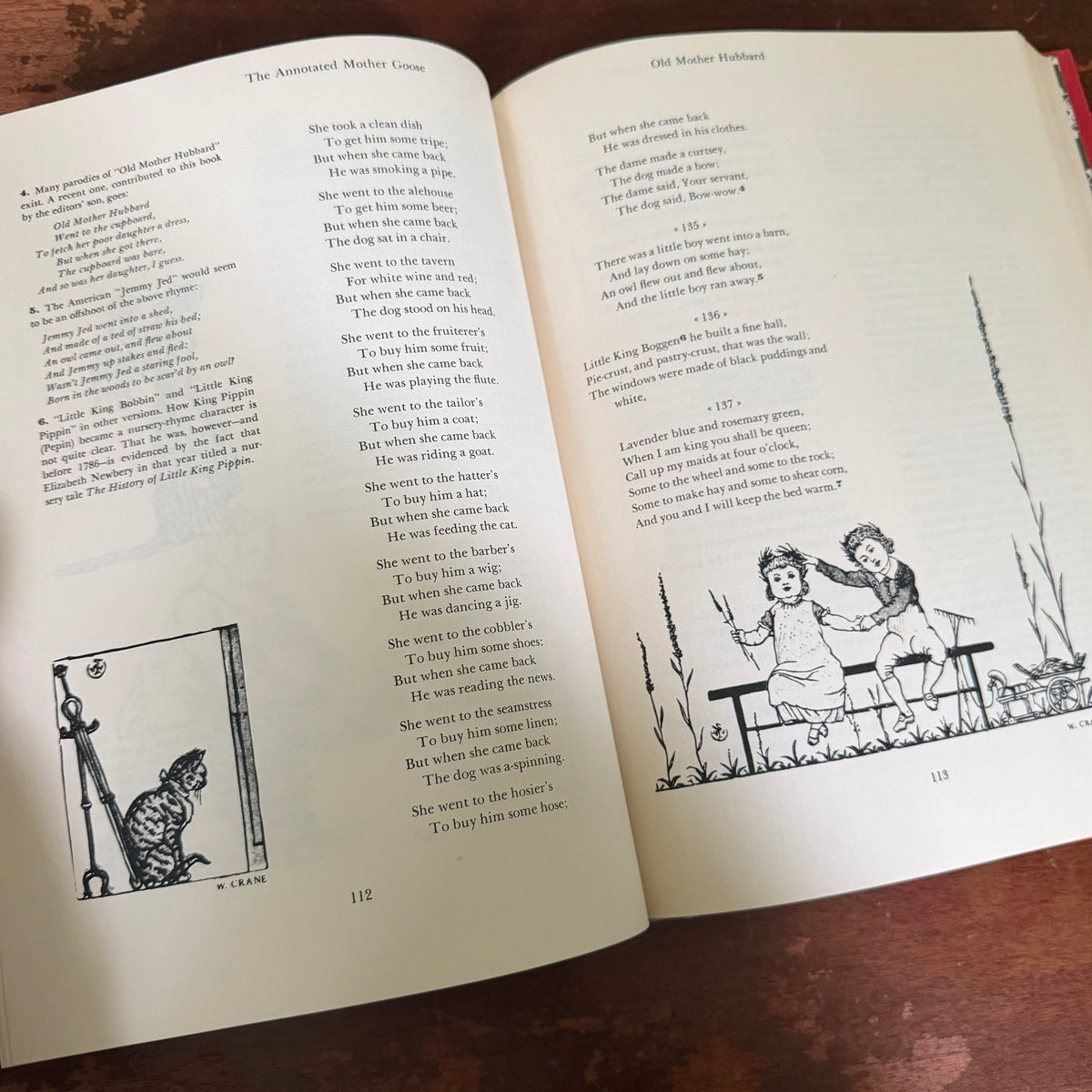 The Annotated Mother Goose  - 1962 Vintage Illustrated Nursery Rhymes  - Illustrated by Caldecott, Crane, Rackham, Greenaway, and Maxfield Parrish