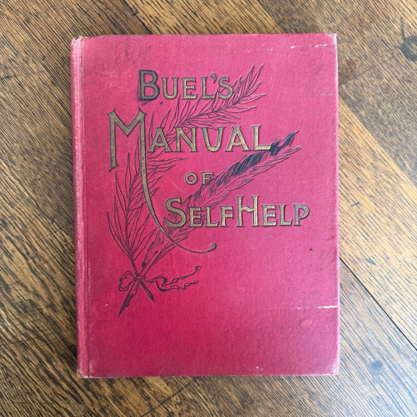 5 Antique Victorian Era Self Help Books in Red - 1880-1912