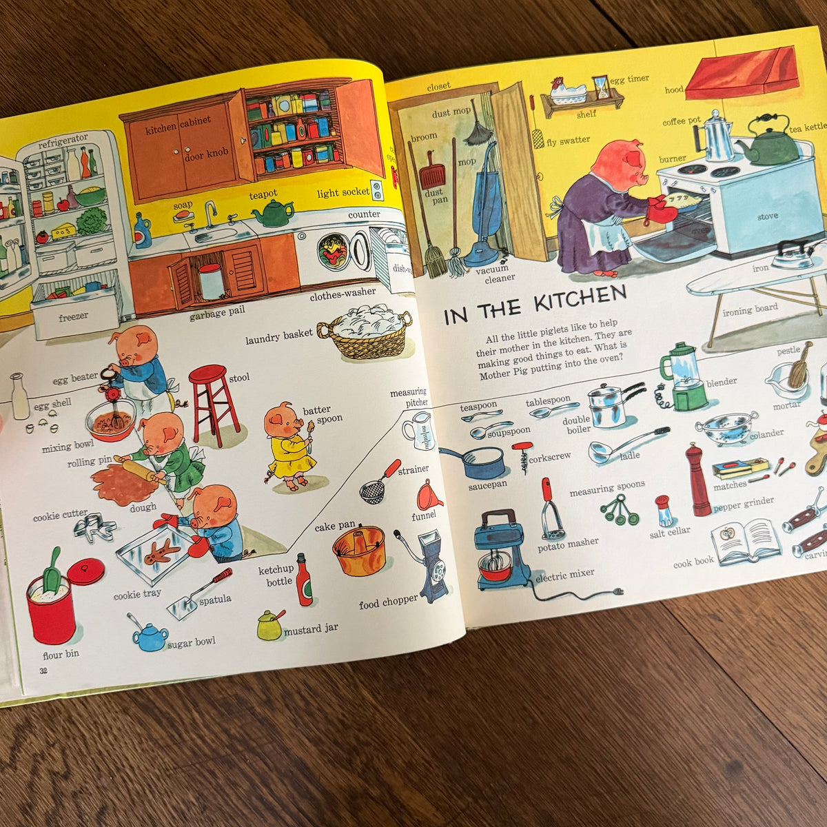 Richard Scarry Books Set of 2, Going Places & Fun with Words, 1971 Look & Learn Library, Golden Press