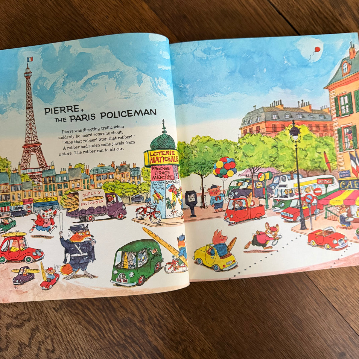 Richard Scarry Books Set of 2, Going Places & Fun with Words, 1971 Look & Learn Library, Golden Press