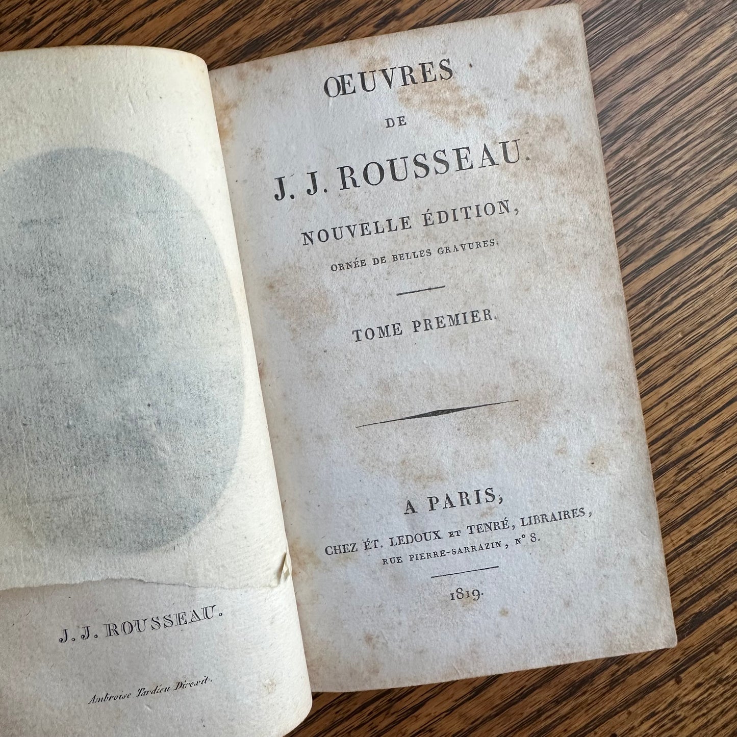 Œuvres de J.-J. Rousseau — Antique 1819 Paris Edition, Collected Works with Engravings - 16 of 20 Volumes