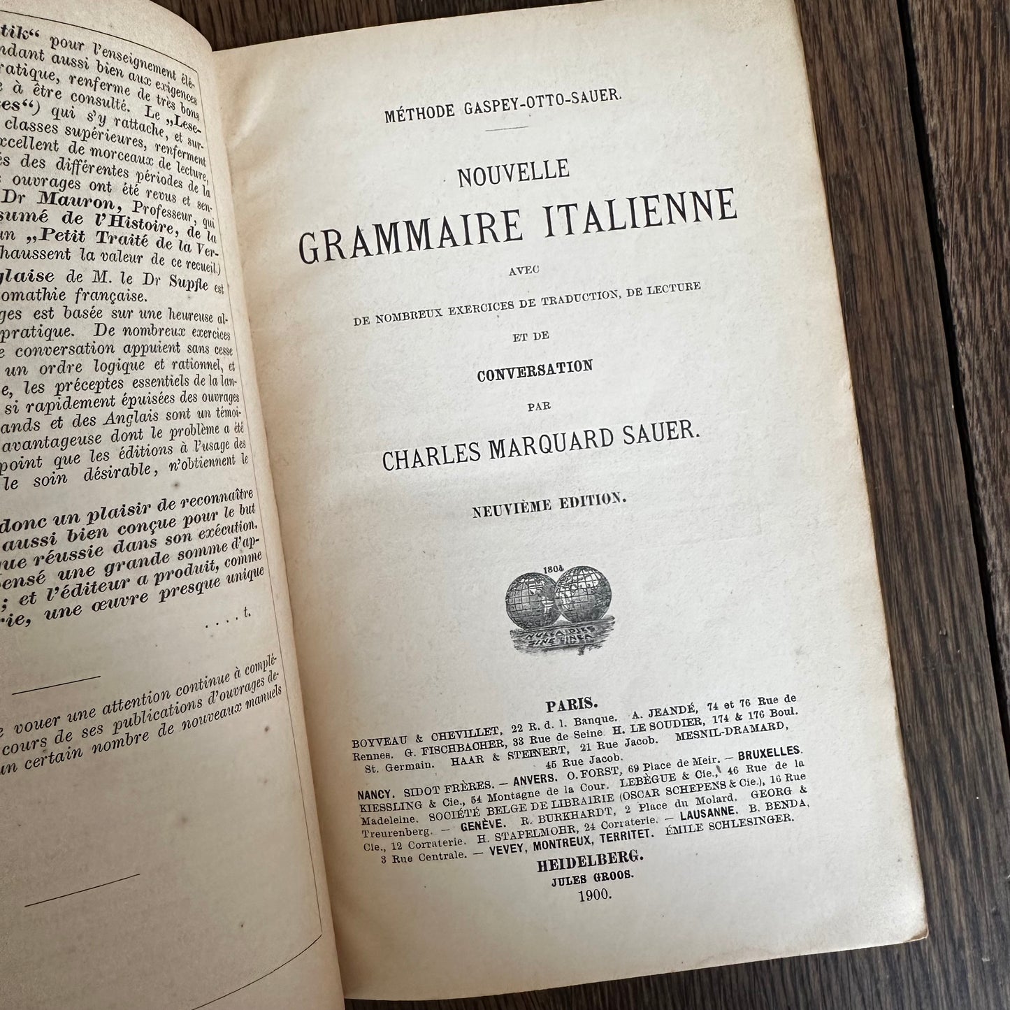 World Literary & Language Set of 9 Antique Books Foreign Countries Classics, Grammar, Fiction & Cultural Travel Collection