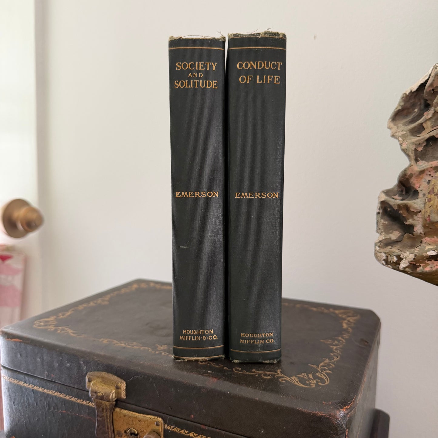 The Complete Works of Ralph Waldo Emerson Volumes 6 & 7 | Houghton Mifflin 1904 | Conduct of Life | Society and Solitude | Antique Book Set
