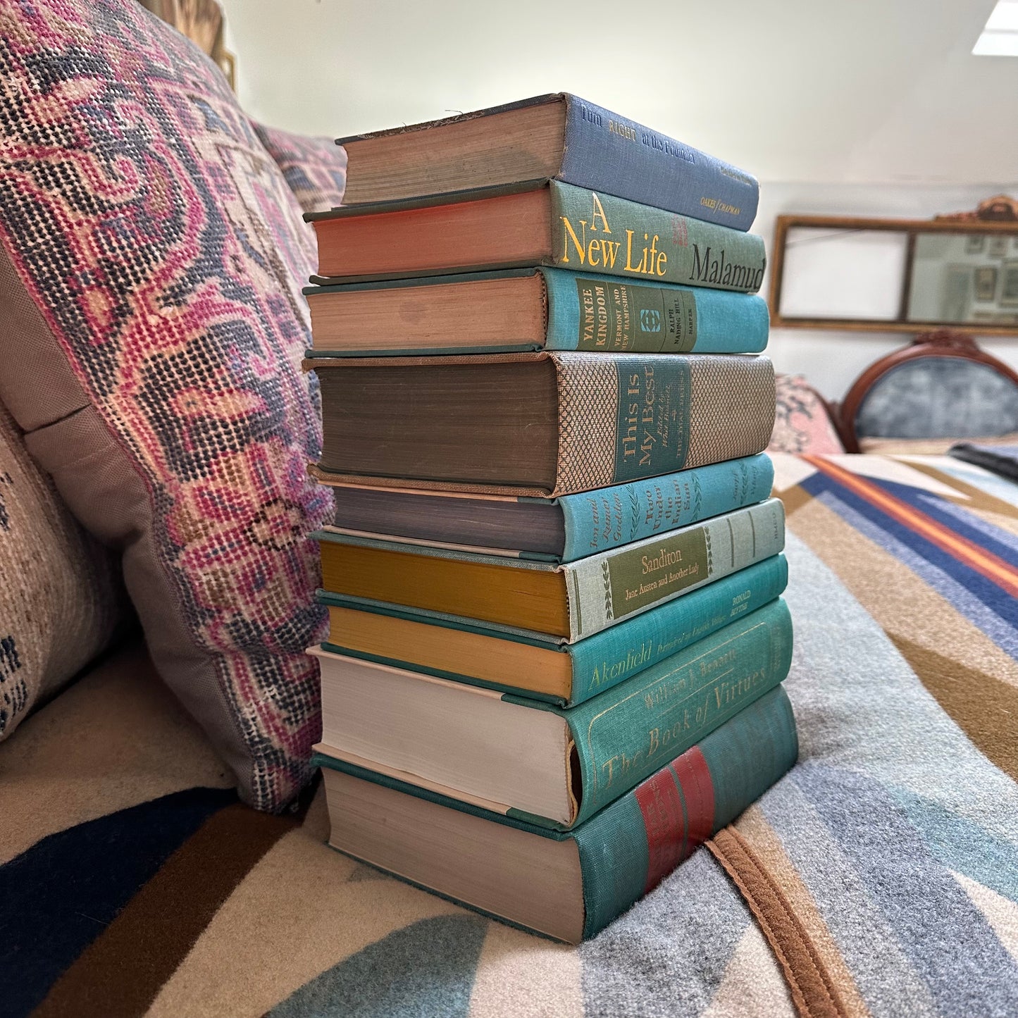 Vintage Teal Book Stack - 9 Titles