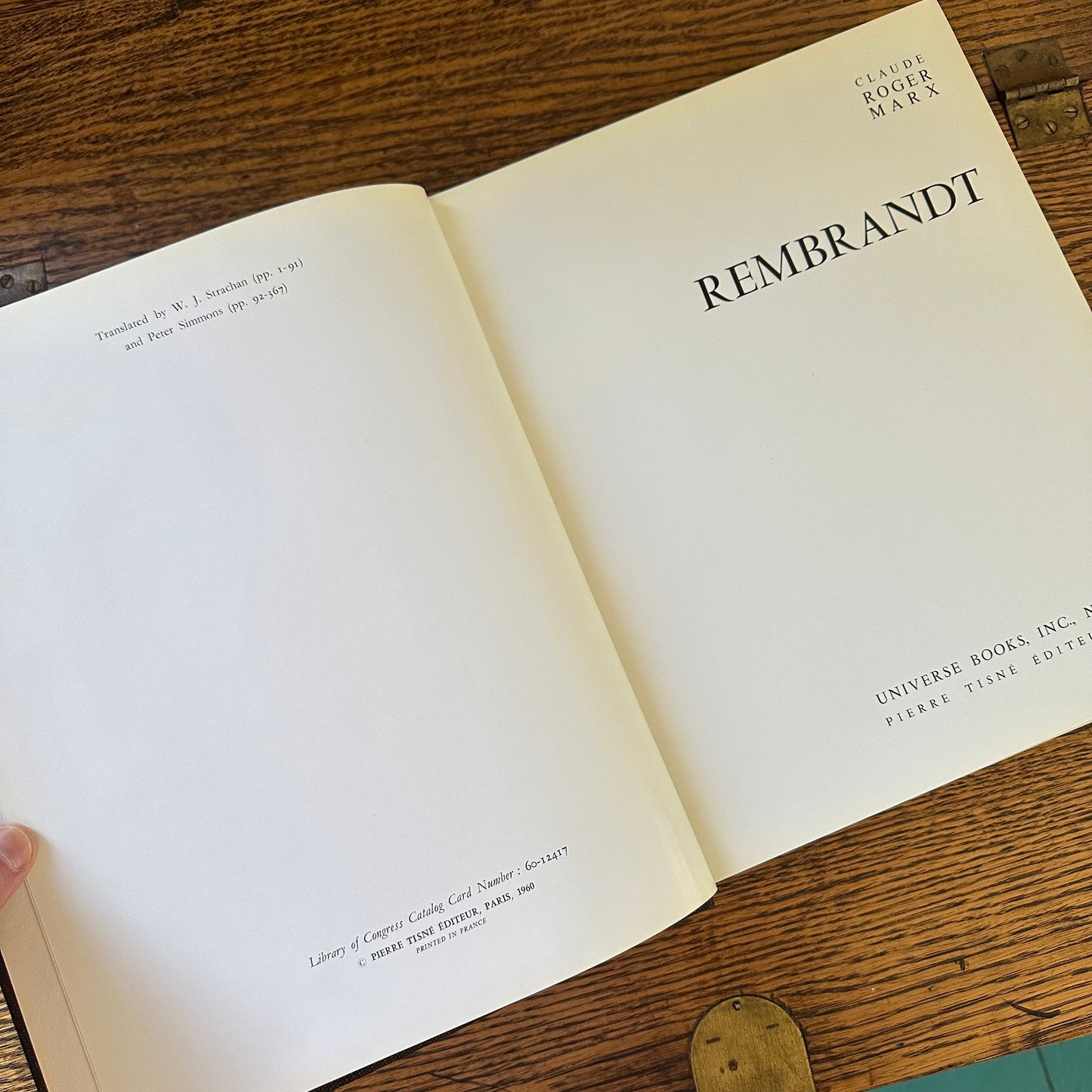 Vintage 1960 Rembrandt Claude Roger-Marx Art Book Universe Books NY Illustrated Fine Art Monograph Dutch Master Painting Hardcover