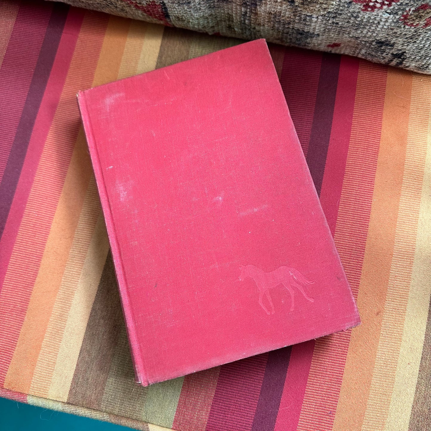 Stack of 9 Vintage and Antique Children’s Books with Covers in Shades of Red