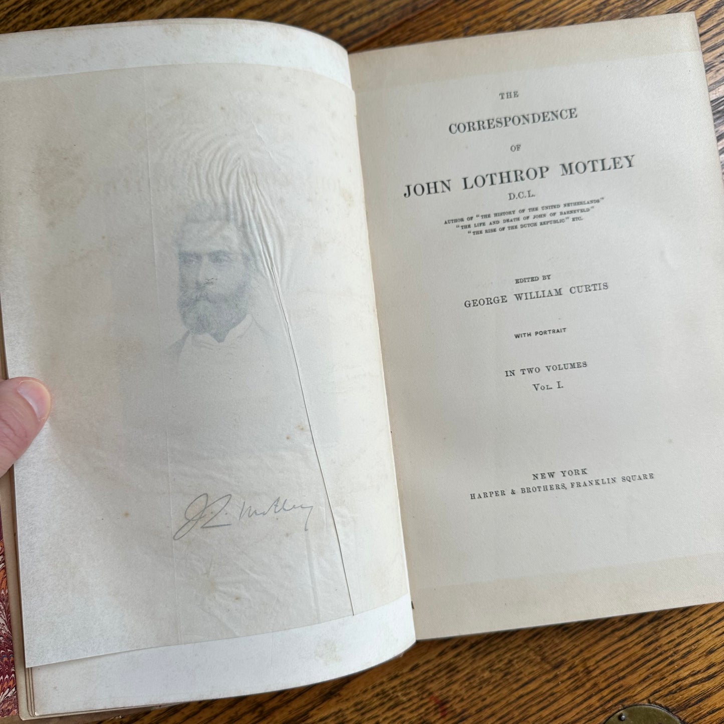 19th Century Books with Leather Covers & Marbled Page Ends