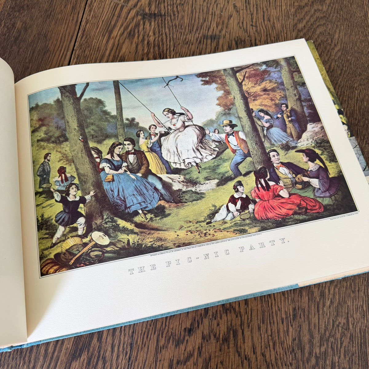 A Currier & Ives Treasury 1955 Colin Simkin | 80 Full Color Prints Americana Art Book Oversized 12x16 Vintage Coffee Table Book Independence Day Decor
