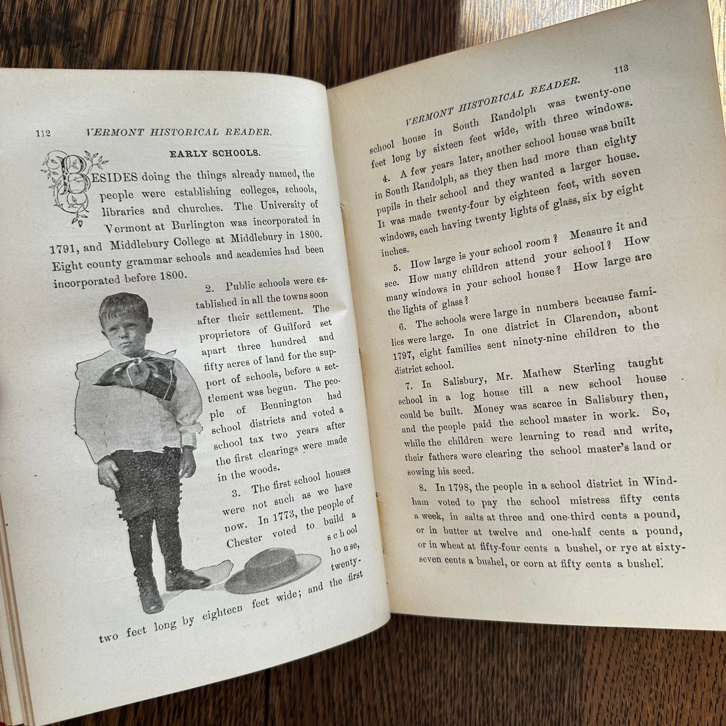 1895 Vermont Historical Reader for Primary Schools by Edward Conant — Illustrated VT Geography & Civil Government Antique Schoolbook