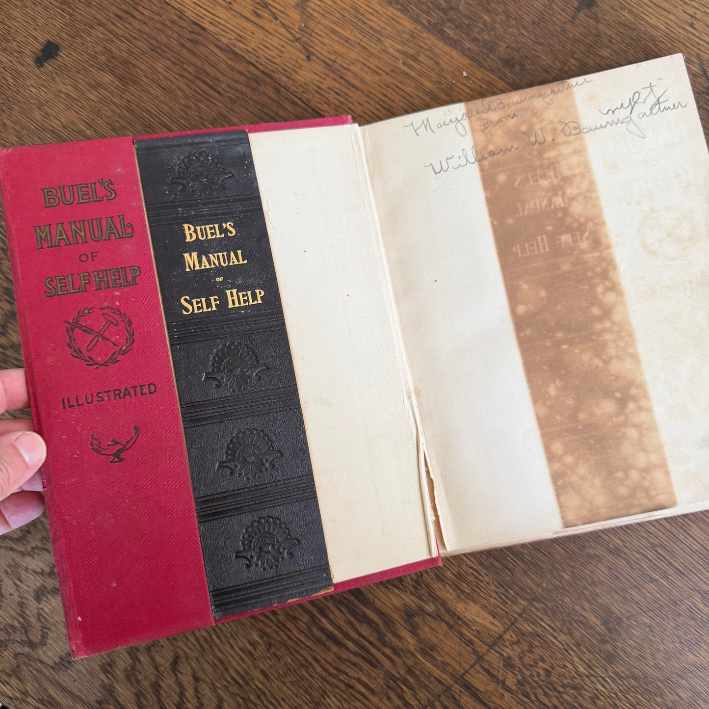 5 Antique Victorian Era Self Help Books in Red - 1880-1912