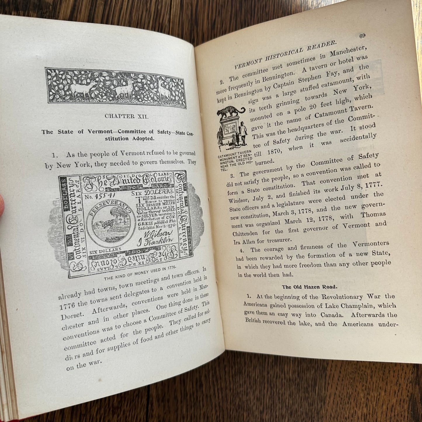 1895 Vermont Historical Reader for Primary Schools by Edward Conant — Illustrated VT Geography & Civil Government Antique Schoolbook