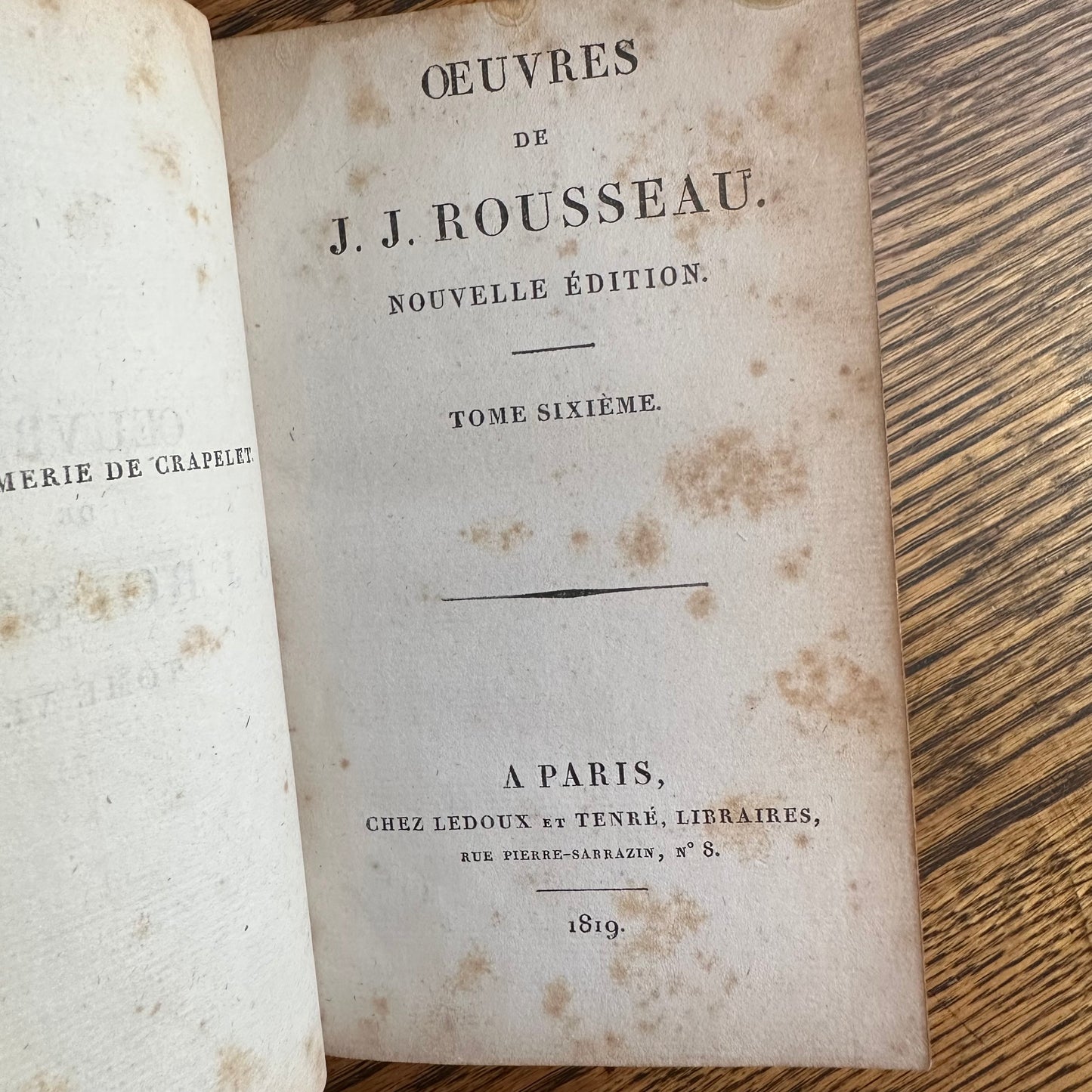 Œuvres de J.-J. Rousseau — Antique 1819 Paris Edition, Collected Works with Engravings - 16 of 20 Volumes